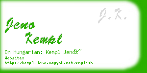 jeno kempl business card